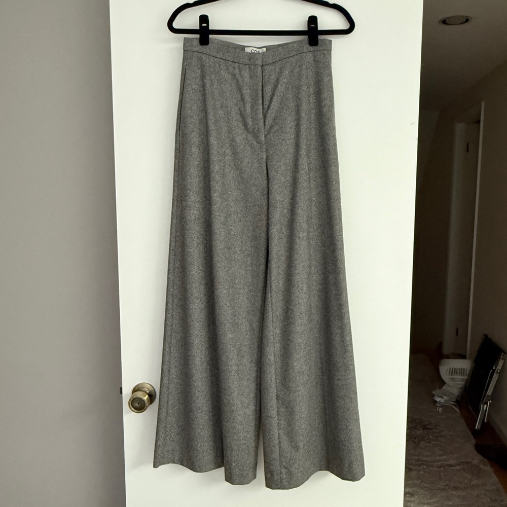 COS Gray Twill Wide Leg Pants